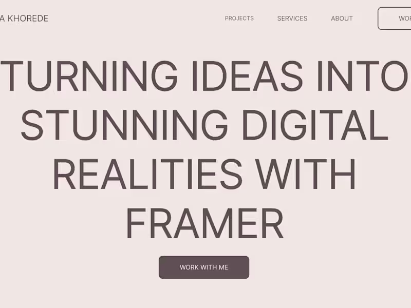 Cover image for  Pixel-Perfect One-Pager website built in Framer 