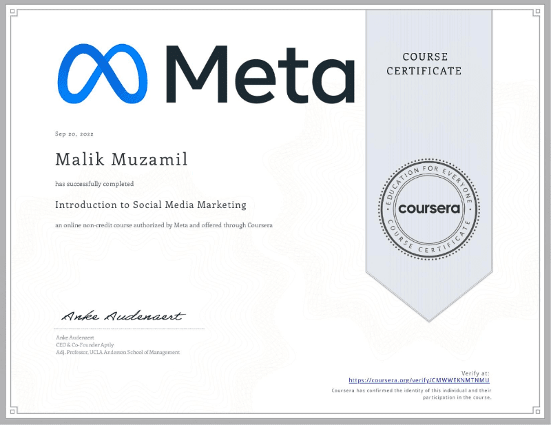 Cover image for Social Media Management Certification!