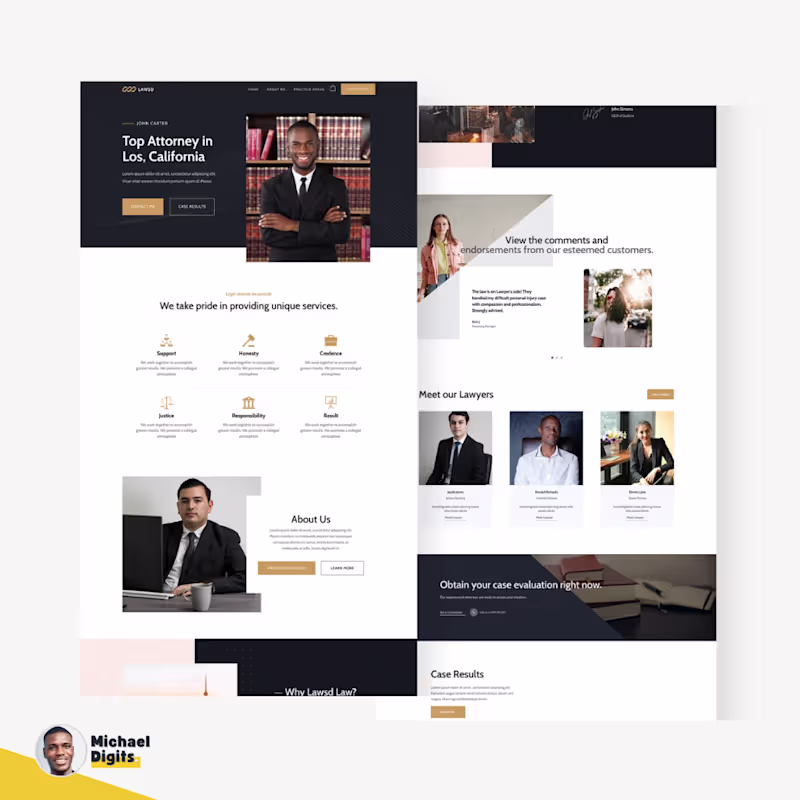 Cover image for Law firm website, Attorney website design on Wix :: Behance