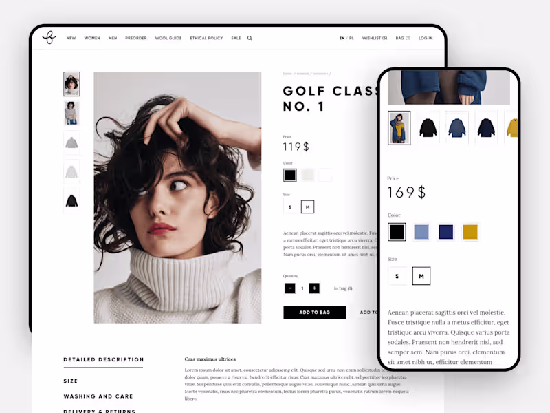 Cover image for Ecommerce website interface (UX/UI design)