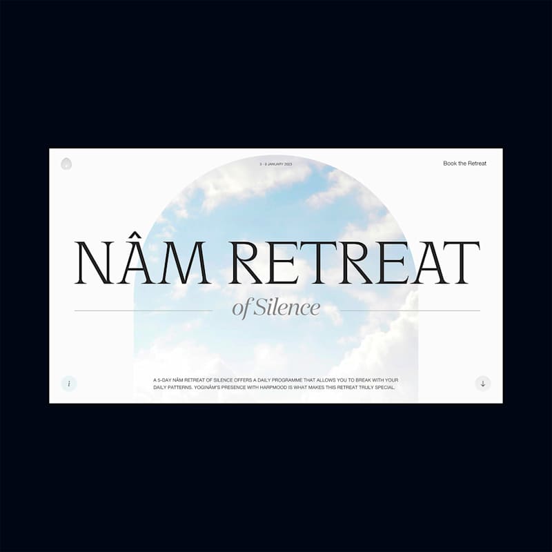 Cover image for Nâm Retreat of Silence ~ Landing Page