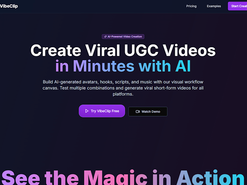 Cover image for VibeClip - Create Viral UGC Video with AI
