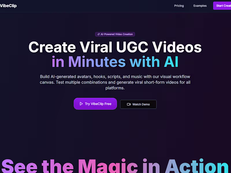 Cover image for VibeClip - Create Viral UGC Video with AI