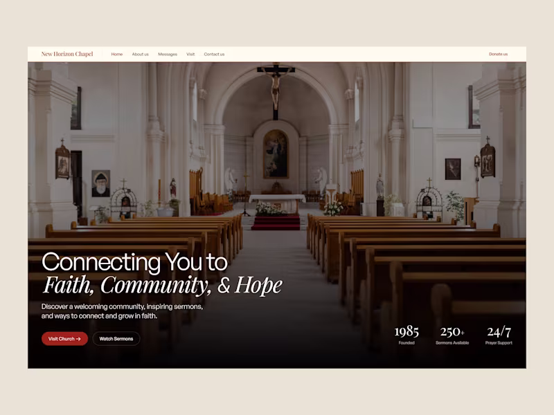 Cover image for First Post :) Website design for Church - New Horizon Chapel...