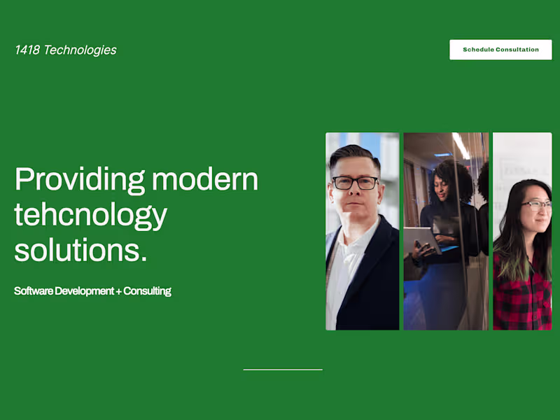 Cover image for Landing Page - 1418 Technologies