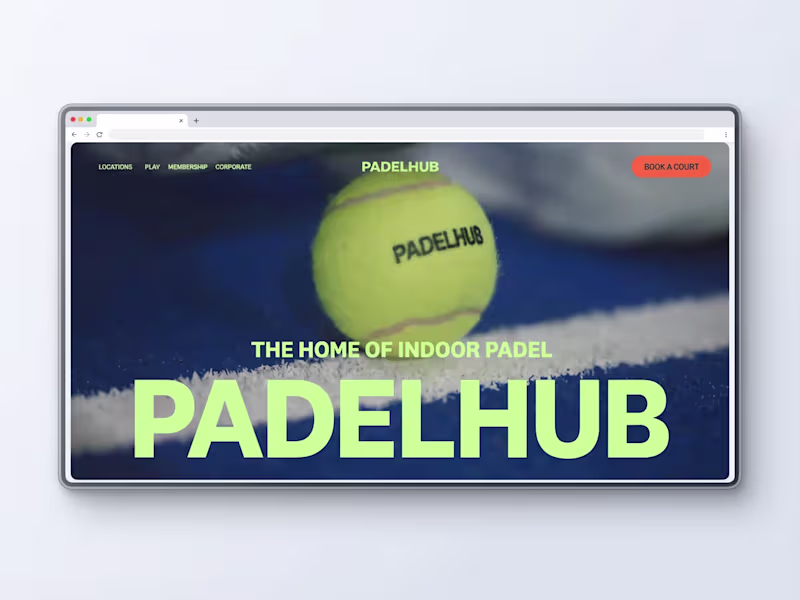 Cover image for Figma to Framer Website Build for PadelHub