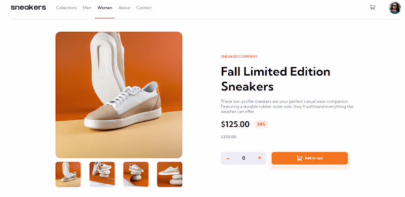 Cover image for Sneakers E-Commerce Product Page