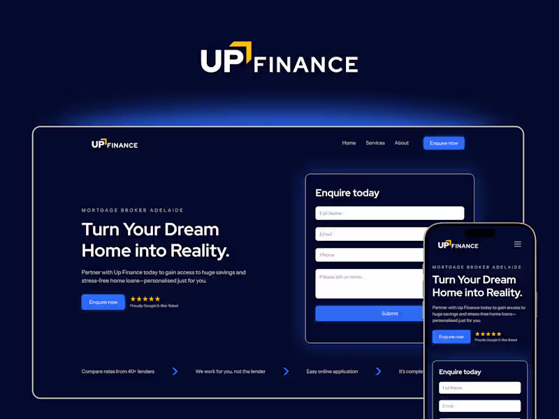 Cover image for Up Finance — Brand & Website Development