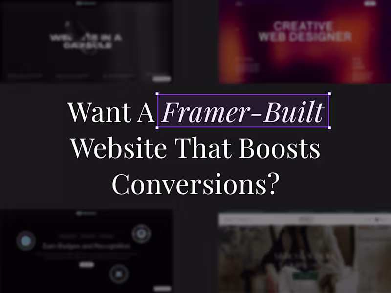 Cover image for Full-Blown Framer-Built Website