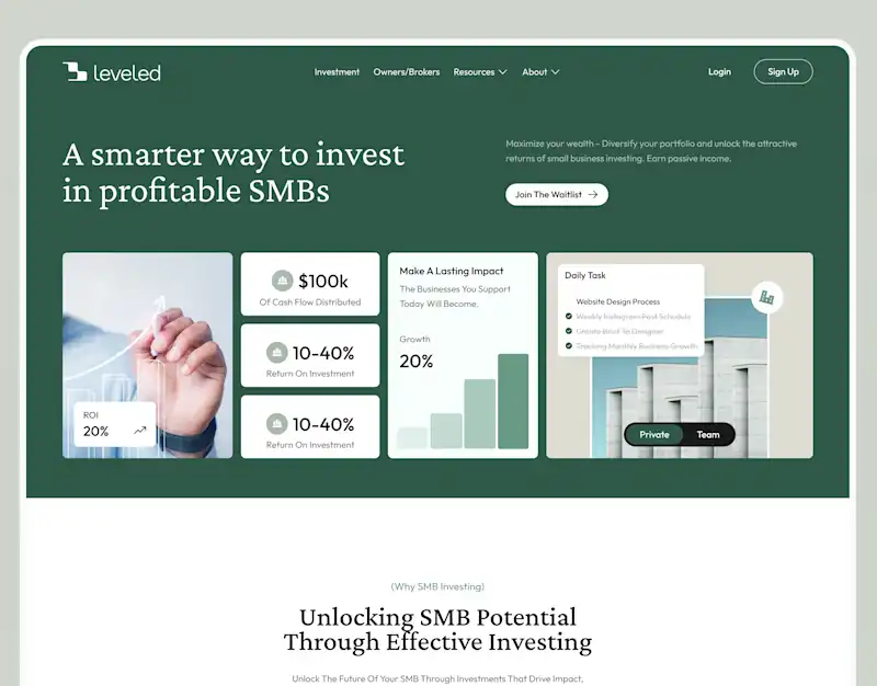 Cover image for Leveled - Finance Website Design
