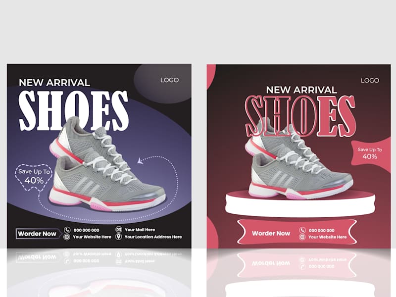 Cover image for Shoes social media post  banner template design
