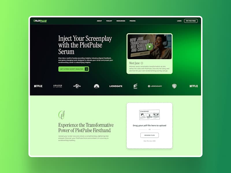 Cover image for PlotPulse Landing Page Design
