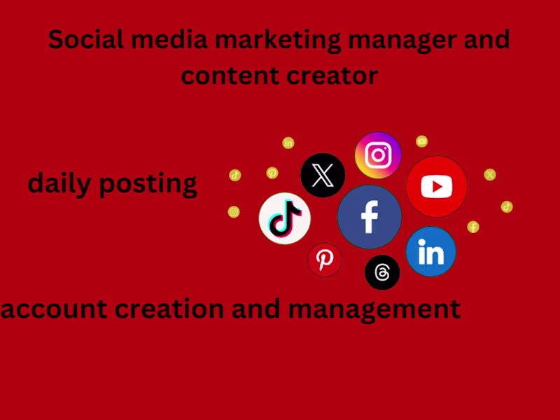 Cover image for I will be your social media marketing manager and content creato