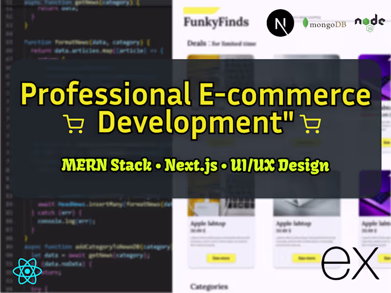 Cover image for Professional E-commerce Web Development with MERN/Next.js