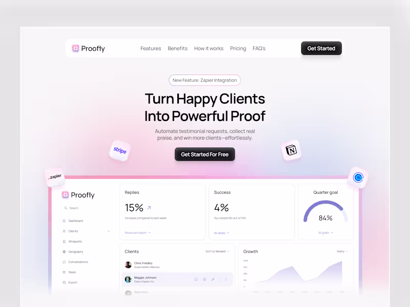 Cover image for Proofly: A Modern SaaS Landing Page Design