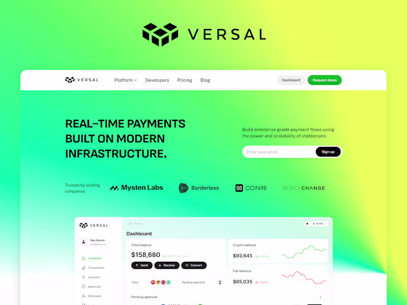 Cover image for Versal Website Framer development (Saas/Finance)
