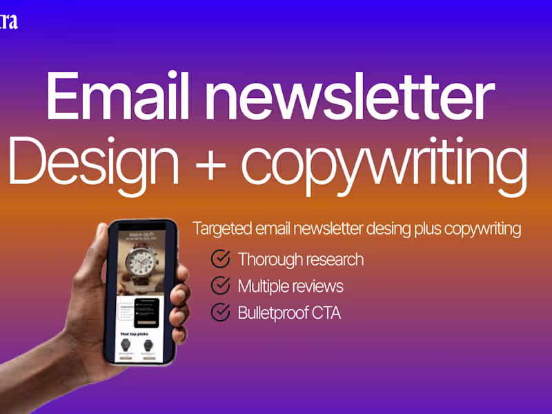 Cover image for Powerful email copy+ clean design at the reach of your HAND!