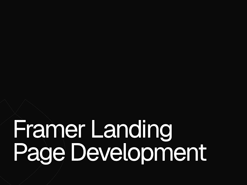Cover image for Framer Landing Page Development 