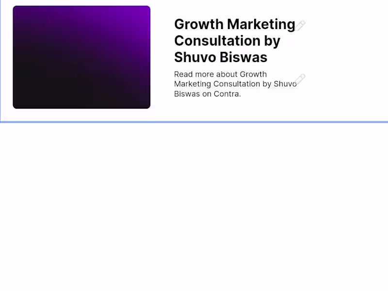 Cover image for Growth Marketing Consultation by Shuvo Biswas