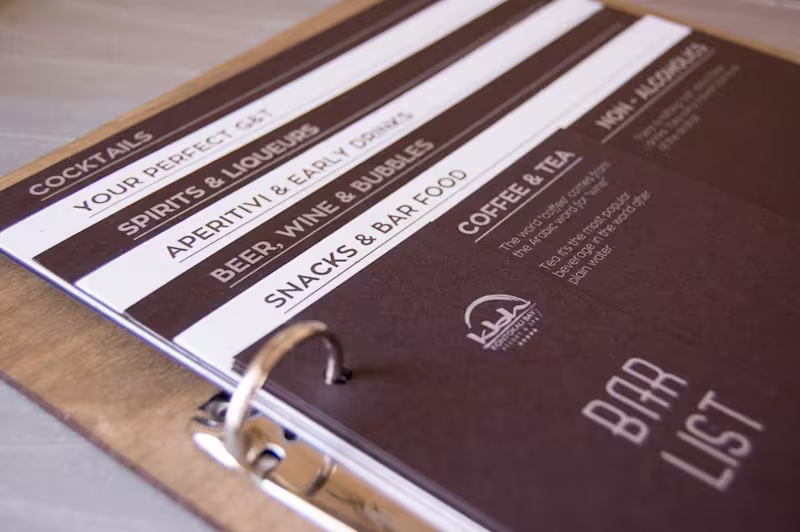 Cover image for Elegant Menu Design for Kontokali Bay Hotel Bar