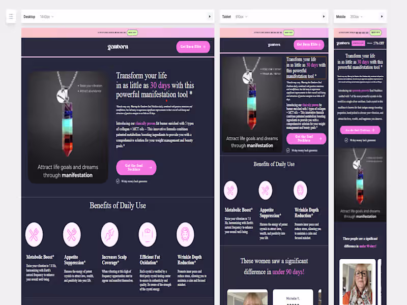 Cover image for Landing Page Design for Gemborn's Soul Necklace