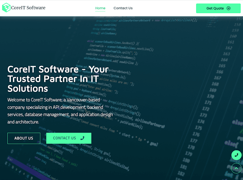 Cover image for CoreIT Software : Website Design