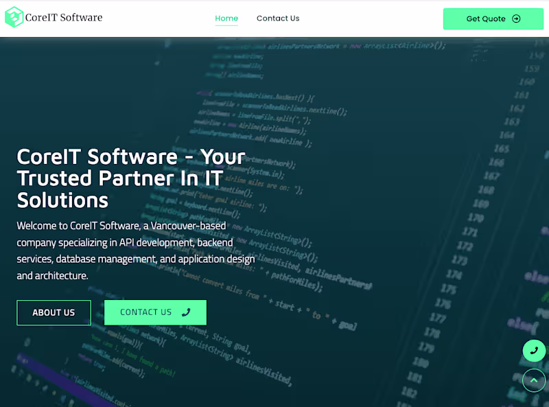 Cover image for CoreIT Software : Website Design