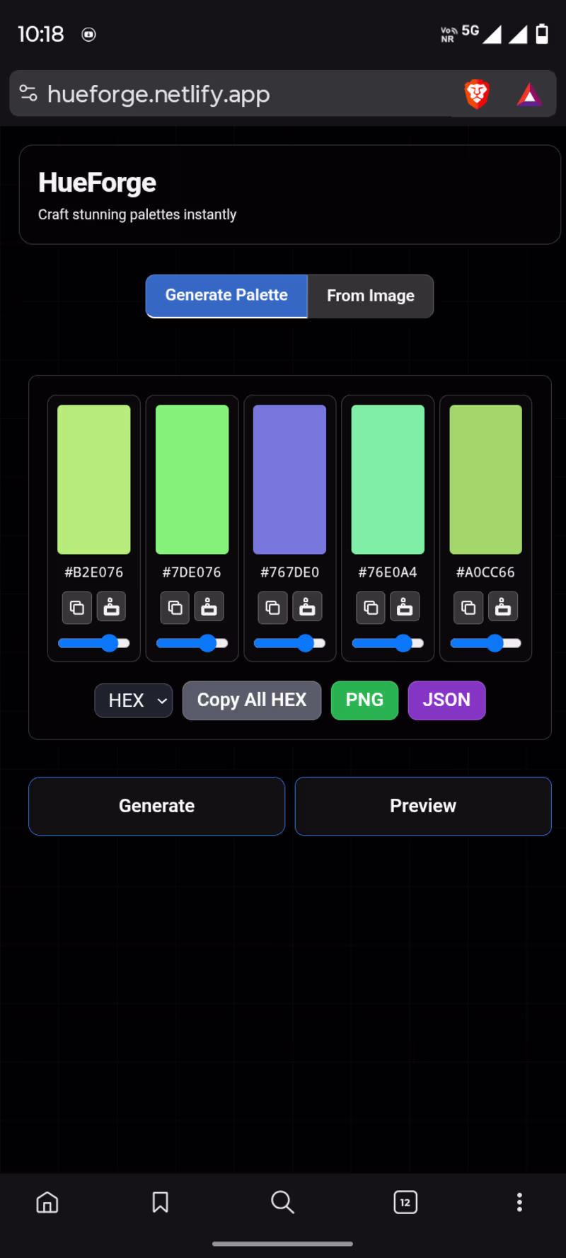 Cover image for Hueforge: Color Palette Generator