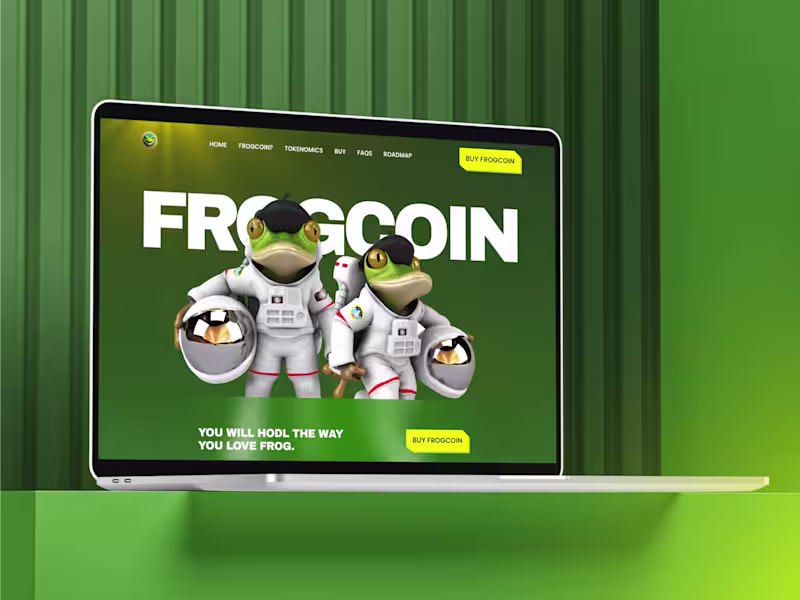 Cover image for FROGCOIN — Cryptocurrency One-Page Design & Framer Development