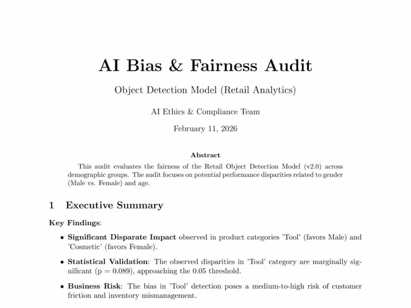 Cover image for AI Bias & Fairness Audit