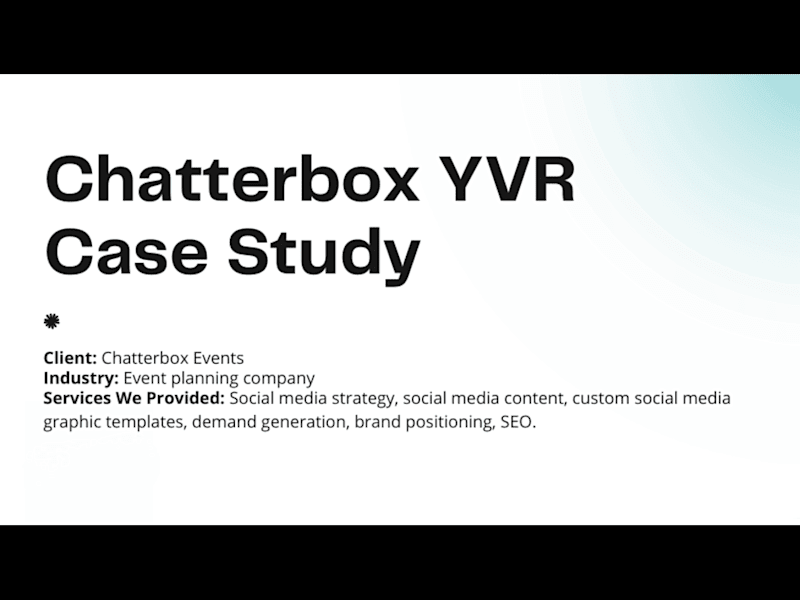 Cover image for Social Media Strategy & Instagram Feed Design for Chatterbox YVR