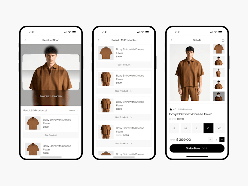 Cover image for Scan Feature Ui design for clothing Store app
