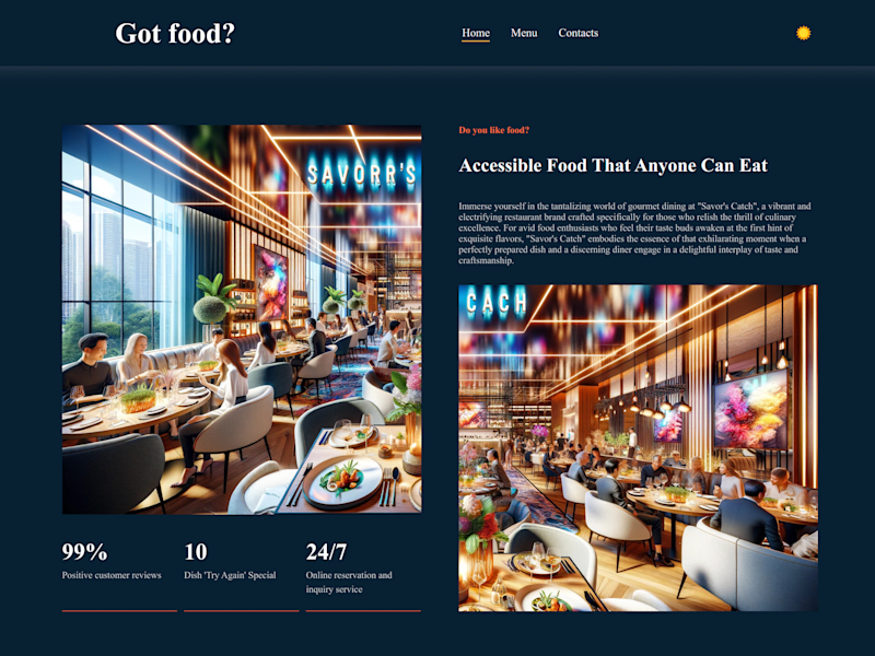Cover image for Simple restaurant homepage mock up
