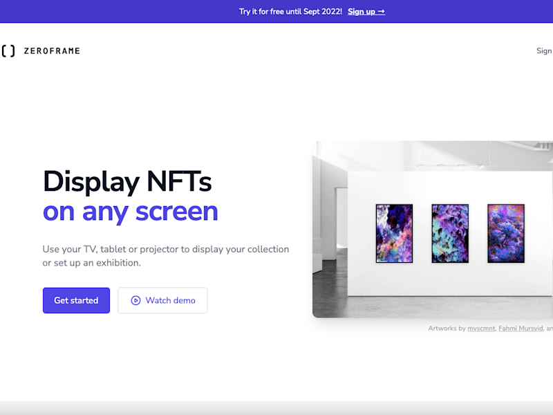 Cover image for Zeroframe - Display digital art in physical spaces