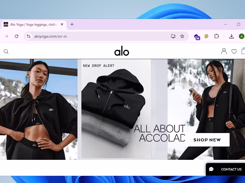 Cover image for Alo Yoga website