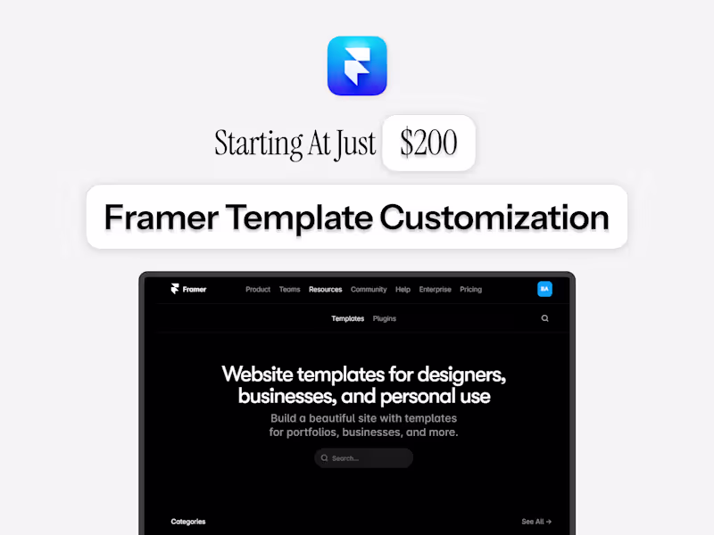 Cover image for Personalize your Framer template to match your brand.