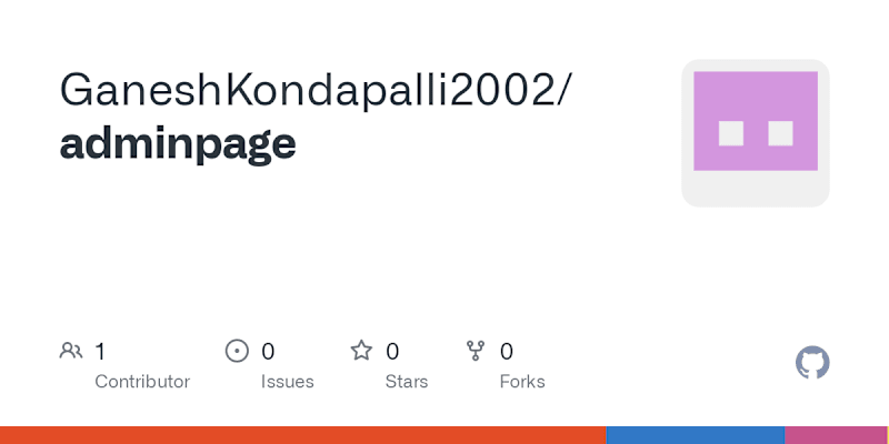 Cover image for GaneshKondapalli2002/adminpage