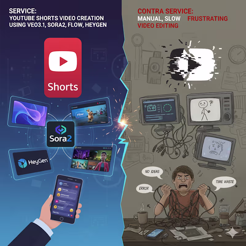 Cover image for Youtube shorts video creation using Veo3.1, Sora2, Flow, Heygen.