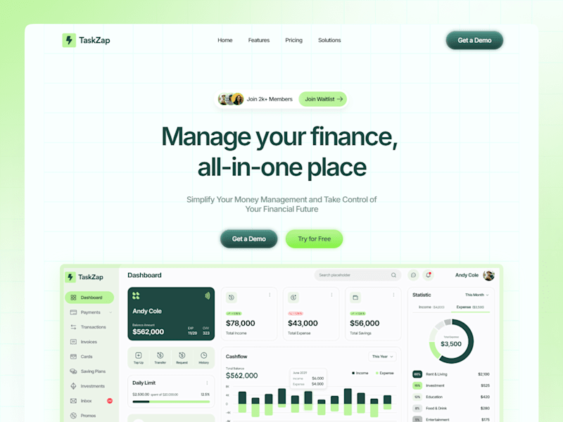 Cover image for Fintech Web UI/UX Design & Framer Development