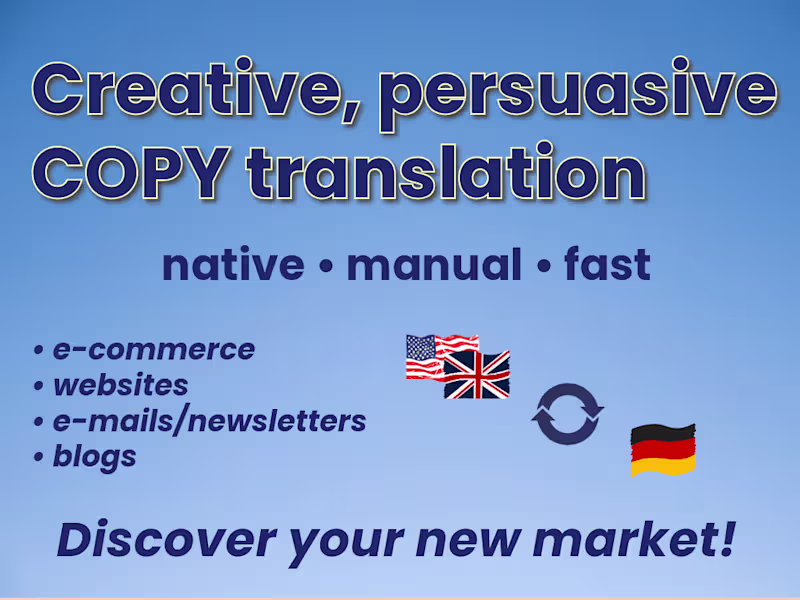 Cover image for Creative Copy Translation & Transcreation