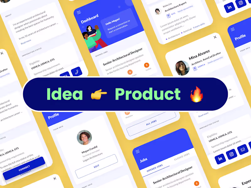 Cover image for Idea 👉 Product 🎉  UX/UI Design for your critical user flow