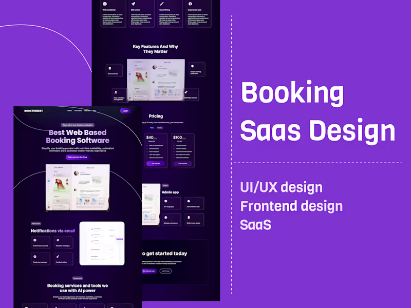 Cover image for Booking SaaS web app UI/UX