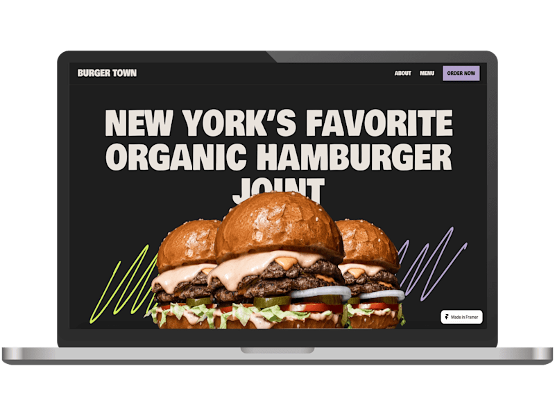Cover image for Burger Town - A Juicy Digital Experience Built on Framer
