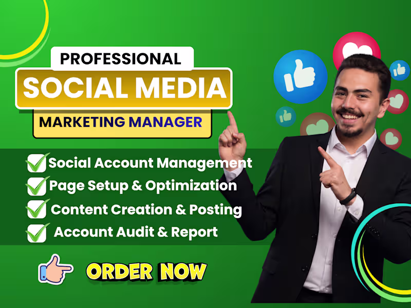 Cover image for Social Media Manager | FB, IG, X , TikTok & Pinterest Expert. 