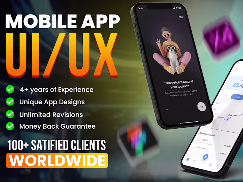 Cover image for Modern mobile app UI UX design and prototype in Figma