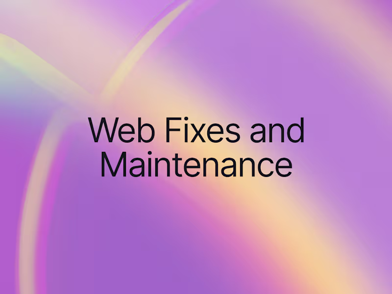 Cover image for Website Fix and Maintenance