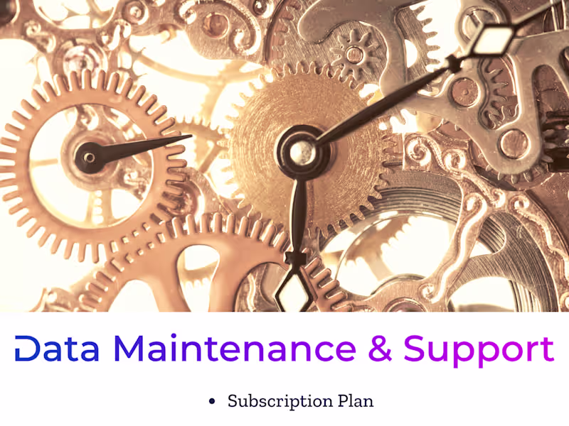 Cover image for Data Maintenance & Support (Subscription Plan)