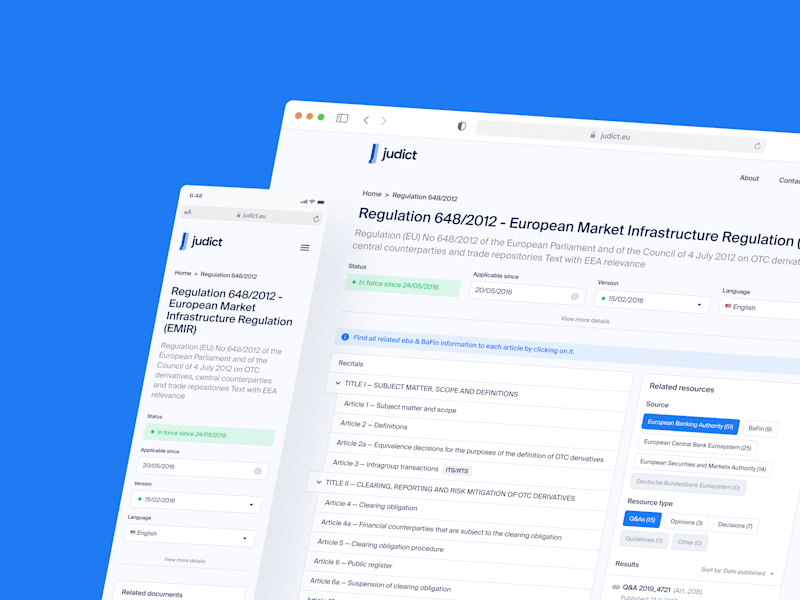 Cover image for Judict - European Banking Law Database