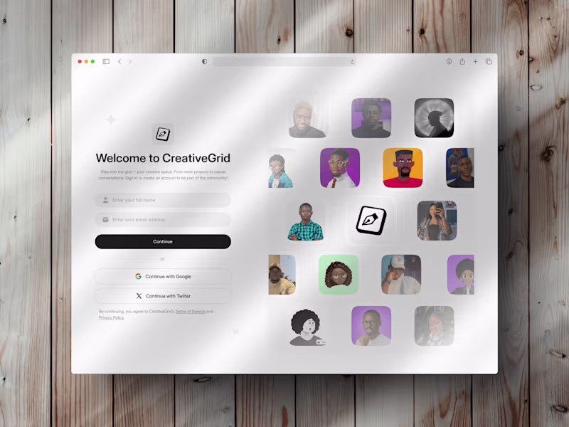 Cover image for Designed a five-step onboarding process screens for CreativeGrid
