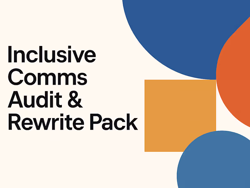 Cover image for Inclusive Comms Audit + Rewrite Pack